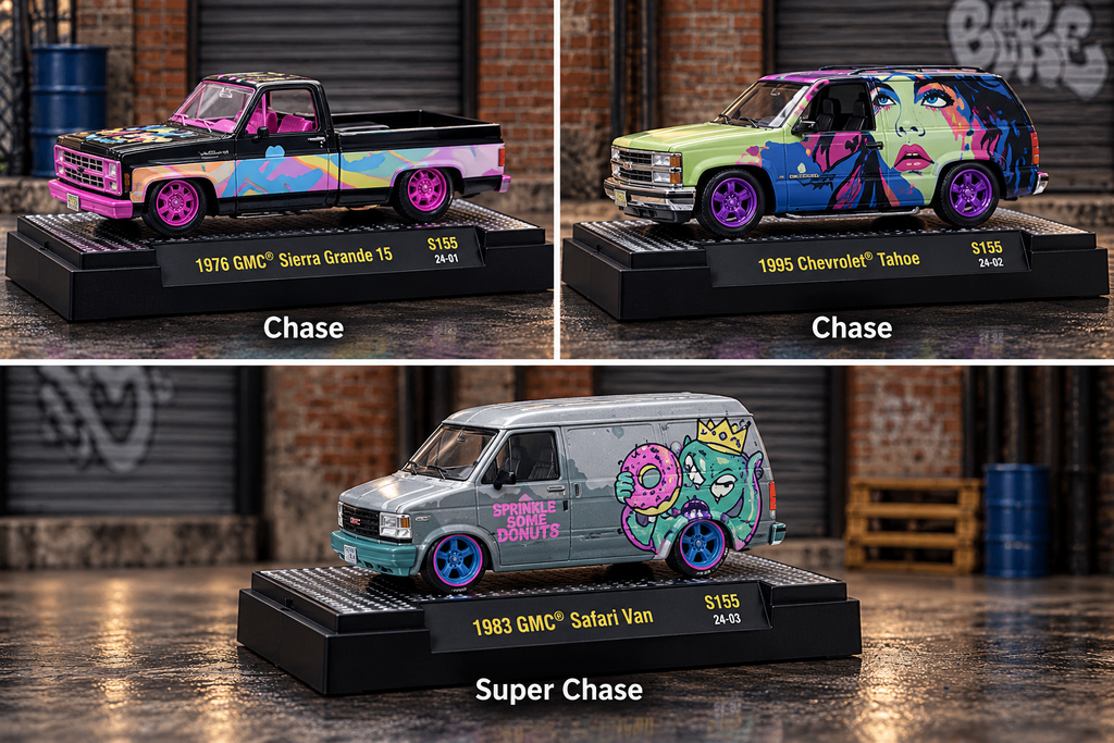 [PRE-ORDER] Estimated arrival: November 2026. M2 Machines 1:64 Graffiti Series S155 – Singles, 6-Car Sets & Sealed Cases