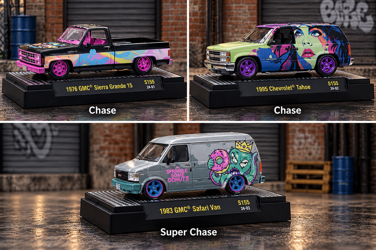 [PRE-ORDER] Estimated arrival: November 2026. M2 Machines 1:64 Graffiti Series S155 – Singles, 6-Car Sets & Sealed Cases