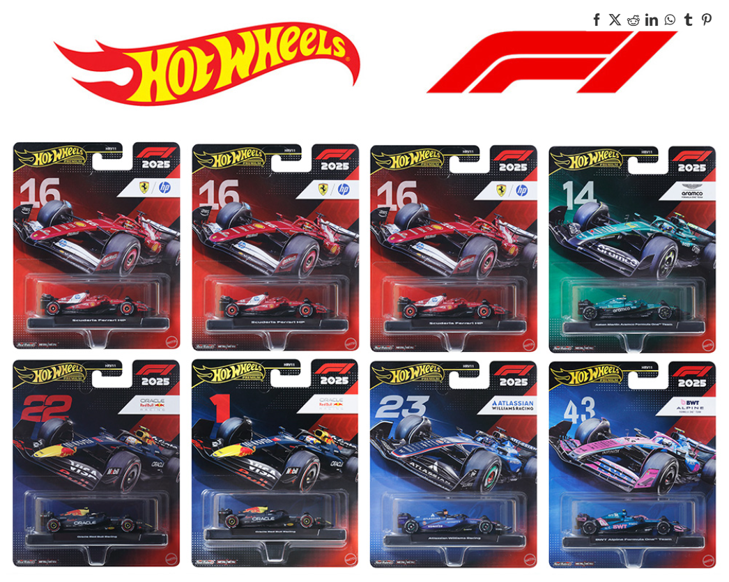 [PRE-ORDER] Hot Wheels 1:64 | Premium M Assortment 2025 Formula 1 - Choose Your Driver.