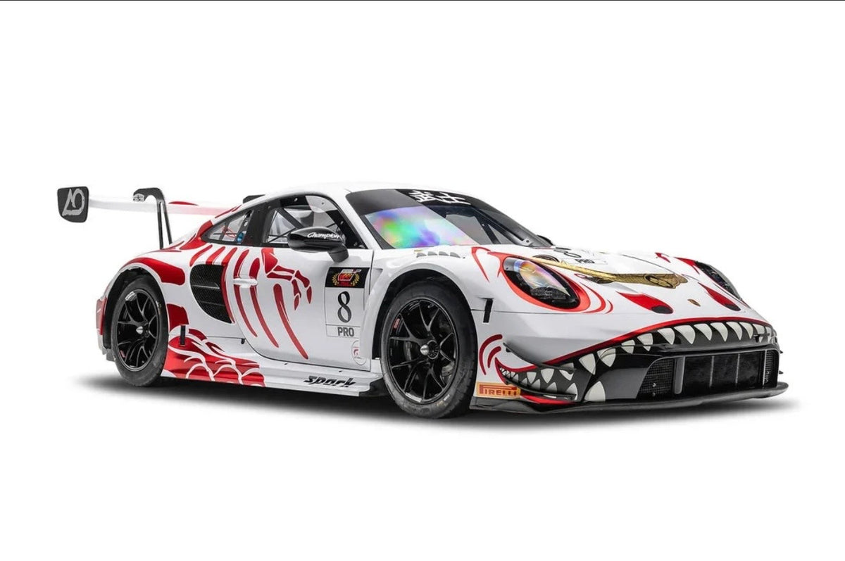 PRE-ORDER-Arrives January 31st, 2027| Spark 1:64 Porsche 911 GT3 R #8 AO Racing " Bushi Rexy" Suzuka | $34.99