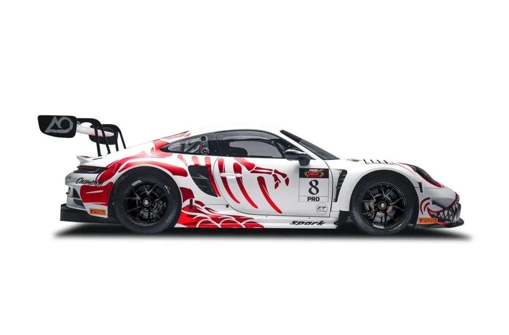 PRE-ORDER-Arrives January 31st, 2027| Spark 1:64 Porsche 911 GT3 R #8 AO Racing " Bushi Rexy" Suzuka | $34.99