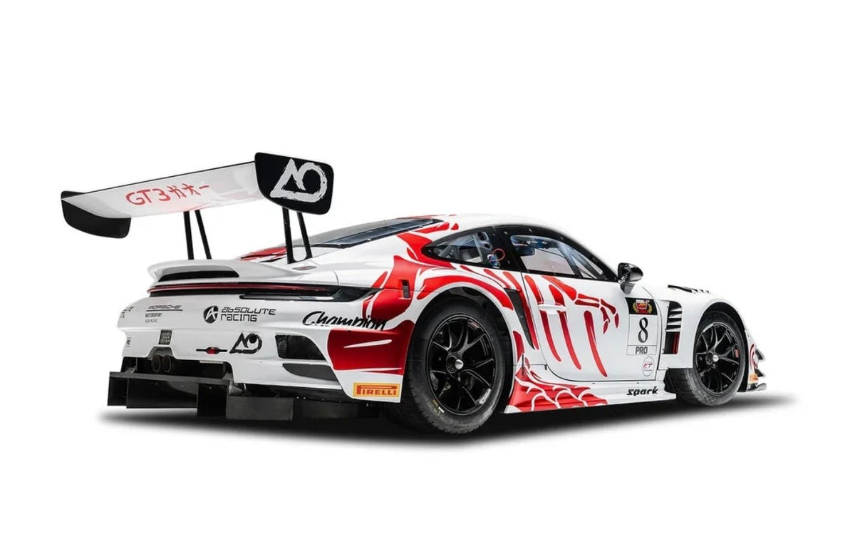 PRE-ORDER-Arrives January 31st, 2027| Spark 1:64 Porsche 911 GT3 R #8 AO Racing " Bushi Rexy" Suzuka | $34.99