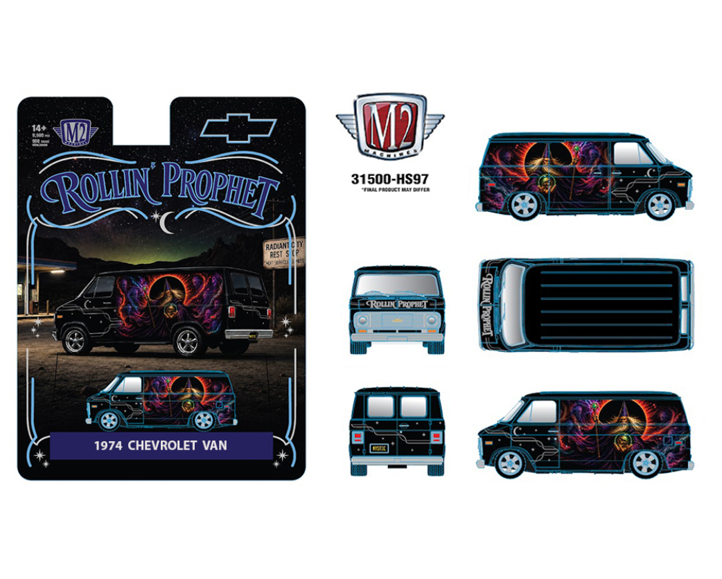 [PRE-0RDER] Estimated arrival February 2027 | M2 Machines 1:64 1974 Chevrolet van Rollin Prophet Special Edition –Hobby Exclusive