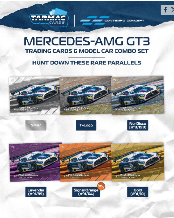 [PRE-ORDER] Estimated Arrival March 2027|Tarmac Works 1:64 Mercedes-AMG GT3 British GT Championship 2026 Kevin Tse / Ben Green Model Car + Trading Cards Combo Set- Hobb