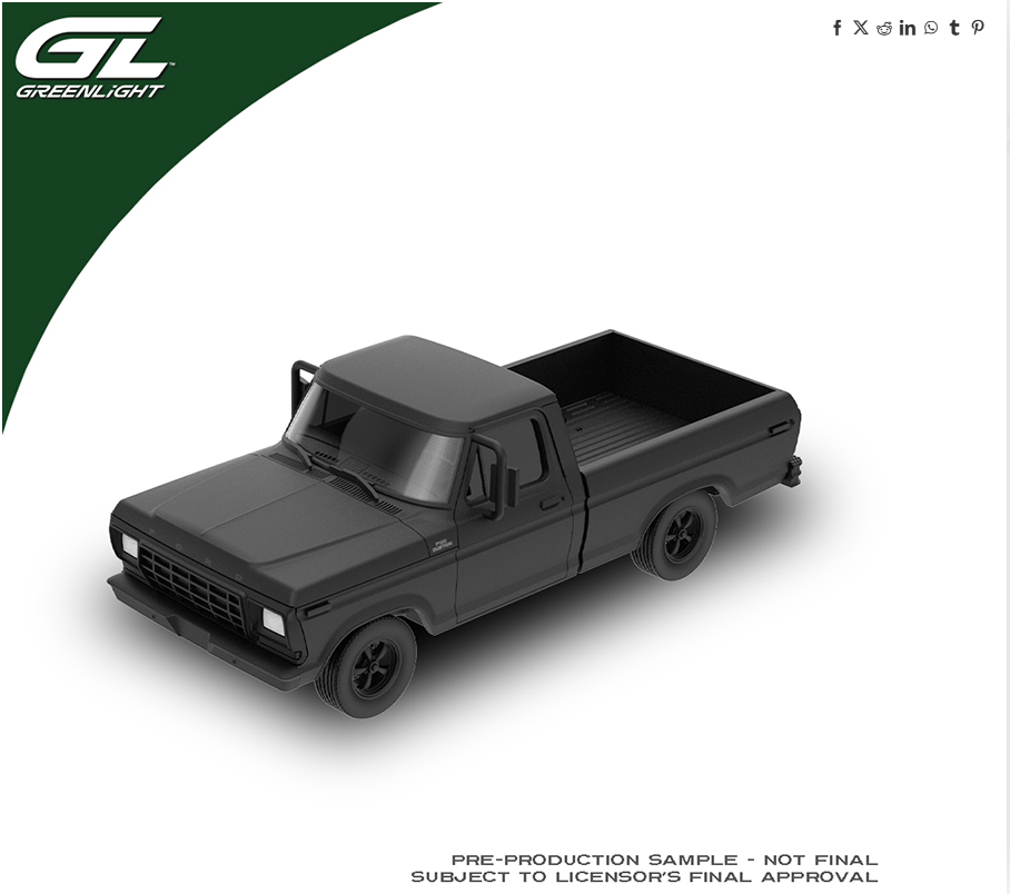[PRE-ORDER] Greenlight 1:64 1979 Ford F-100 Custom Pickup – Matte Black (Hobby Exclusives) – Limited Edition