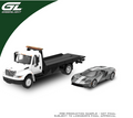 [PRE-ORDER] Estimated Arrival 1st quarter January- March 2027 Greenlight 1:64 International Durastar 4400 with 2017 Ford GT – Liquid Grey with White Stripes (Hobby Exclusives) – Limited Edition