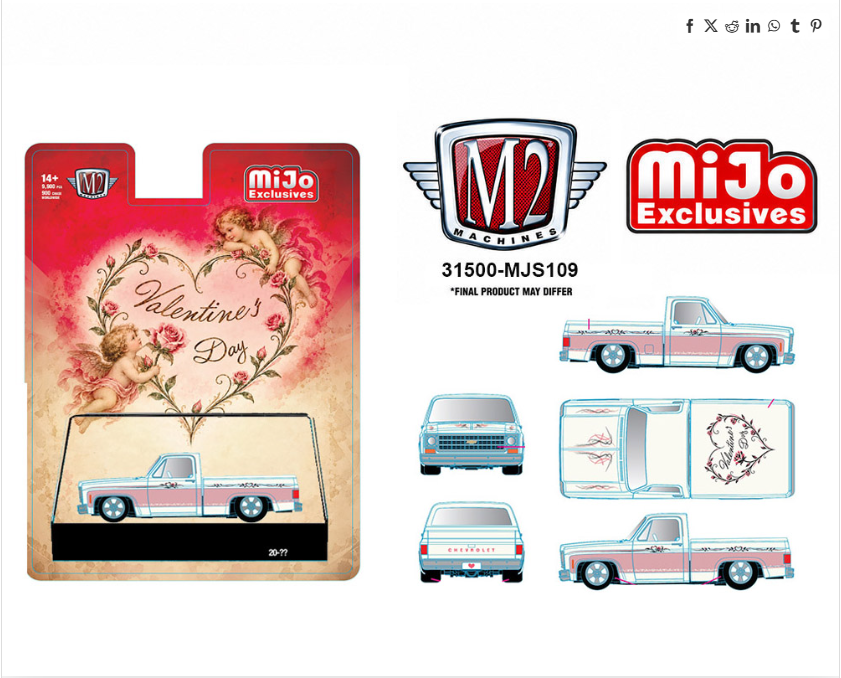 [PRE-ORDER] M2 Machines 1:64 1978 Chevrolet C10 Silverado Custom Valentine’s Day Edition – Mijo Exclusives