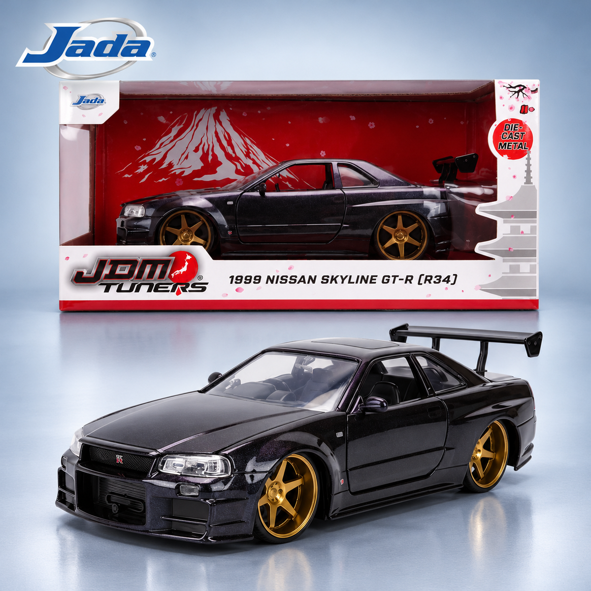 [PRE-ORDER] Estimated arrival November 2026 |Jada 1:24 1999 Nissan Skyline GT-R (R34) – Dark Metallic Blue – JDM Tuners